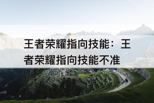 王者荣耀指向技能：王者荣耀指向技能不准