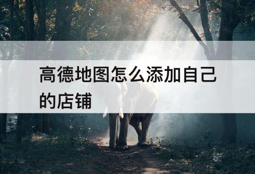 高德地图怎么添加自己的店铺