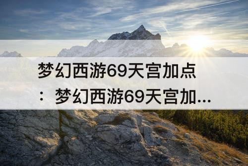 梦幻西游69天宫加点：梦幻西游69天宫加点装备