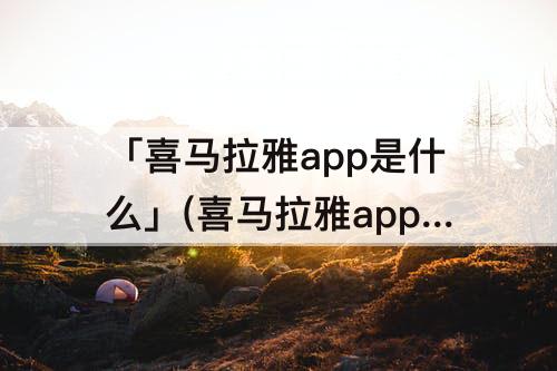 「喜马拉雅app是什么」(喜马拉雅app是什么东西)