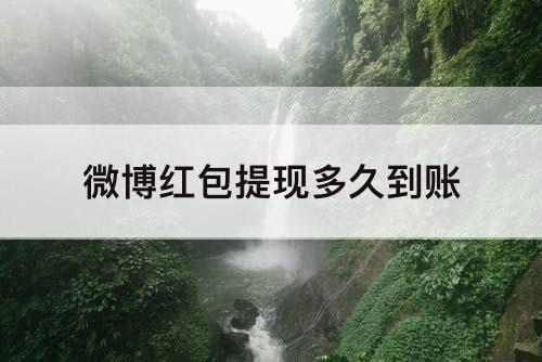 微博红包提现多久到账