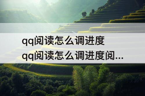 qq阅读怎么调进度 qq阅读怎么调进度阅读