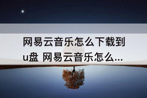 网易云音乐怎么下载到u盘 网易云音乐怎么下载到U盘播放
