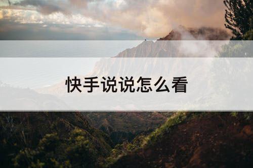 快手说说怎么看
