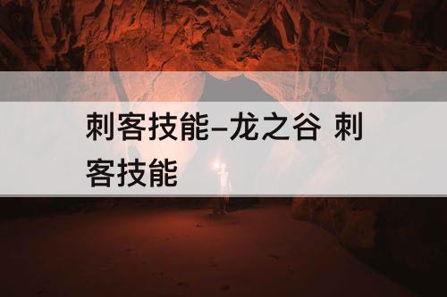 刺客技能-龙之谷 刺客技能
