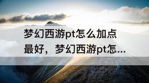 梦幻西游pt怎么加点最好，梦幻西游pt怎么加点最好?
