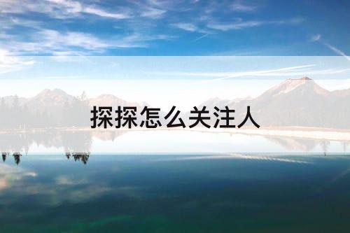 探探怎么关注人