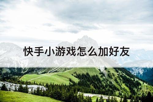 快手小游戏怎么加好友