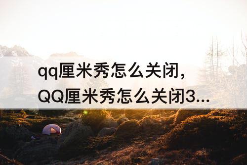 qq厘米秀怎么关闭，QQ厘米秀怎么关闭3d厘米秀