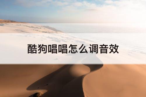 酷狗唱唱怎么调音效