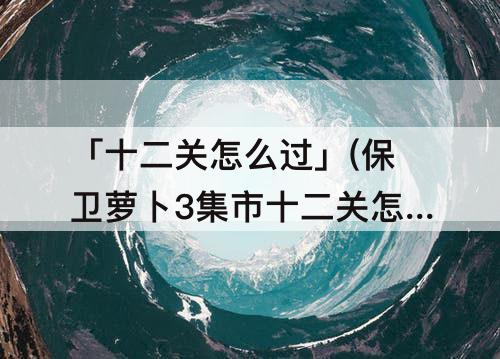 「十二关怎么过」(保卫萝卜3集市十二关怎么过)