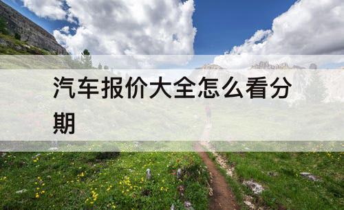 汽车报价大全怎么看分期