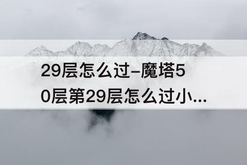 29层怎么过-魔塔50层第29层怎么过小偷