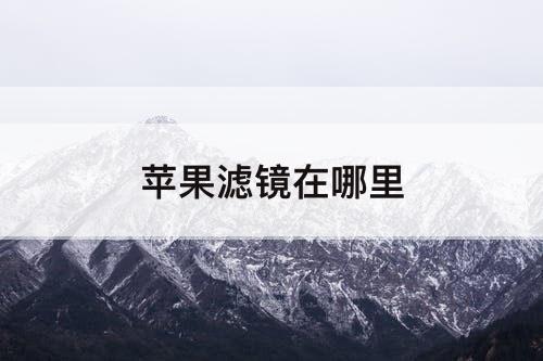 苹果滤镜在哪里