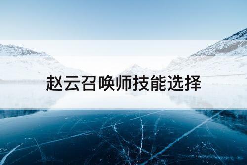 赵云召唤师技能选择