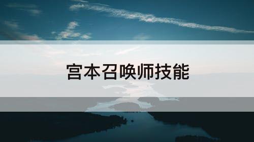 宫本召唤师技能