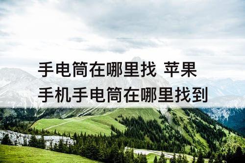 手电筒在哪里找 苹果手机手电筒在哪里找到