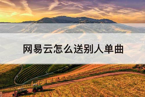 网易云怎么送别人单曲