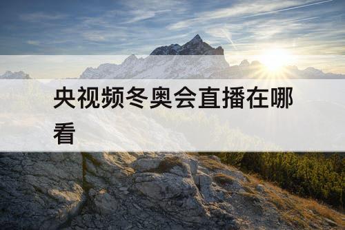 央视频冬奥会直播在哪看