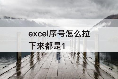 excel序号怎么拉下来都是1