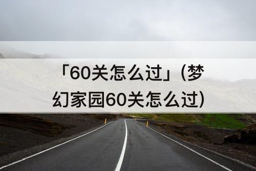 「60关怎么过」(梦幻家园60关怎么过)