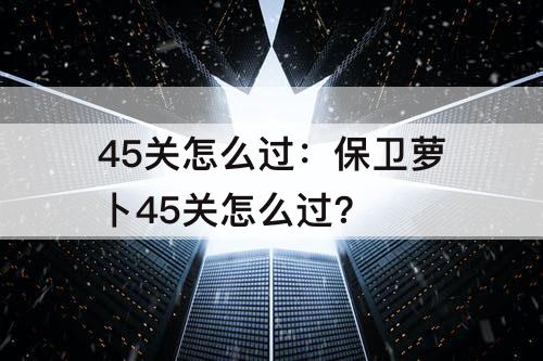 45关怎么过：保卫萝卜45关怎么过?