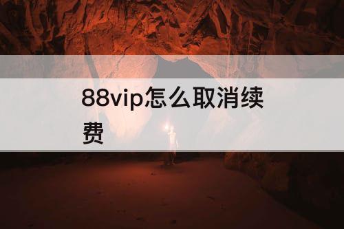 88vip怎么取消续费