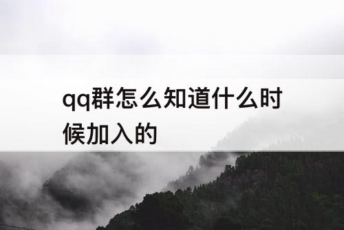 qq群怎么知道什么时候加入的
