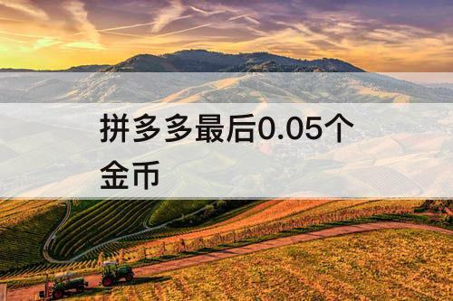 拼多多最后0.05个金币