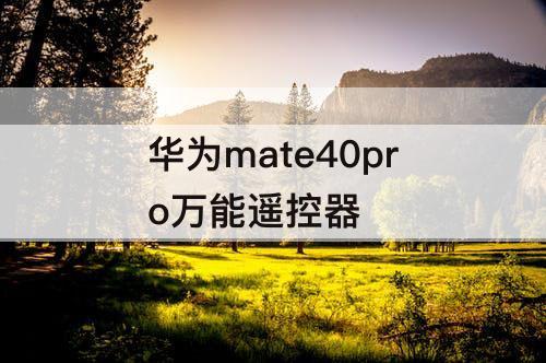 华为mate40pro万能遥控器