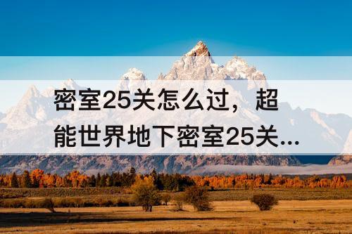 密室25关怎么过，超能世界地下密室25关怎么过