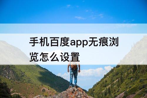 手机百度app无痕浏览怎么设置