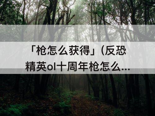 「枪怎么获得」(反恐精英ol十周年枪怎么获得)