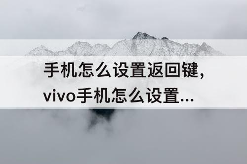 手机怎么设置返回键，vivo手机怎么设置返回键在屏幕上右面