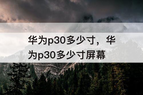 华为p30多少寸，华为p30多少寸屏幕