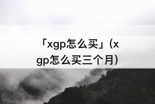 「xgp怎么买」(xgp怎么买三个月)