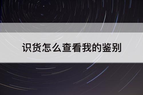 识货怎么查看我的鉴别