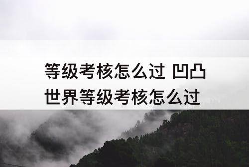 等级考核怎么过 凹凸世界等级考核怎么过