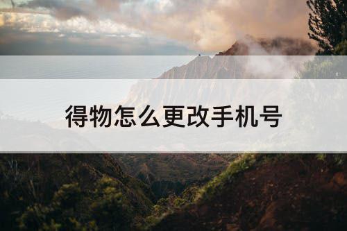 得物怎么更改手机号