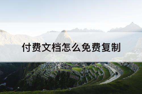 付费文档怎么免费复制