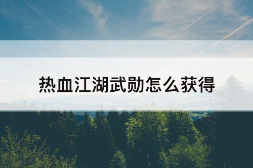 热血江湖武勋怎么获得