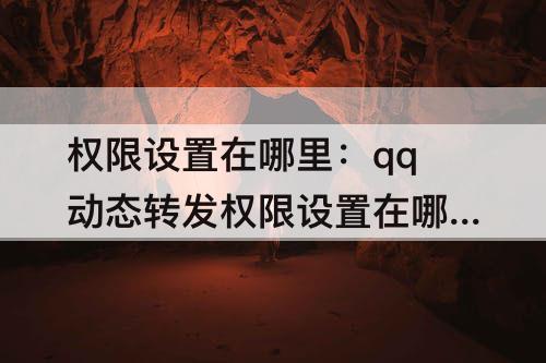 权限设置在哪里：qq动态转发权限设置在哪里