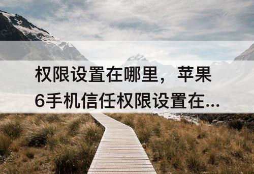 权限设置在哪里，苹果6手机信任权限设置在哪里