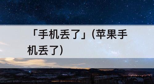 「手机丢了」(苹果手机丢了)