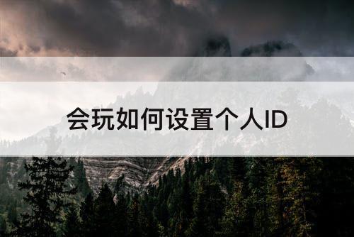 会玩如何设置个人ID