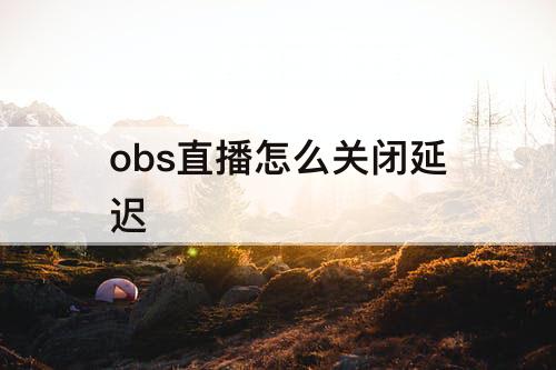 obs直播怎么关闭延迟