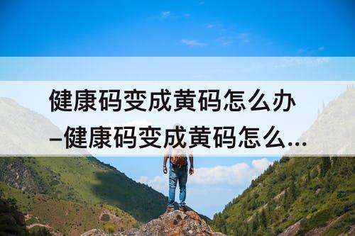 健康码变成黄码怎么办-健康码变成黄码怎么办解除