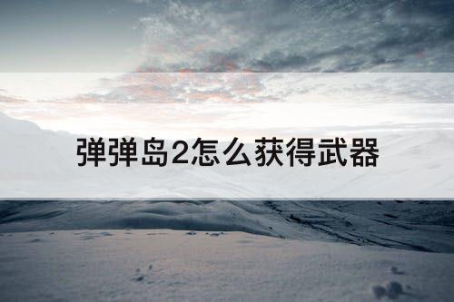 弹弹岛2怎么获得武器