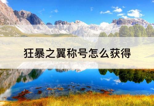 狂暴之翼称号怎么获得