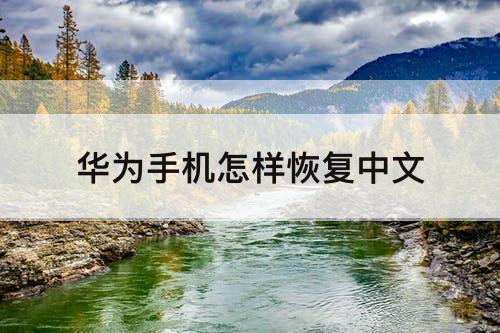 华为手机怎样恢复中文